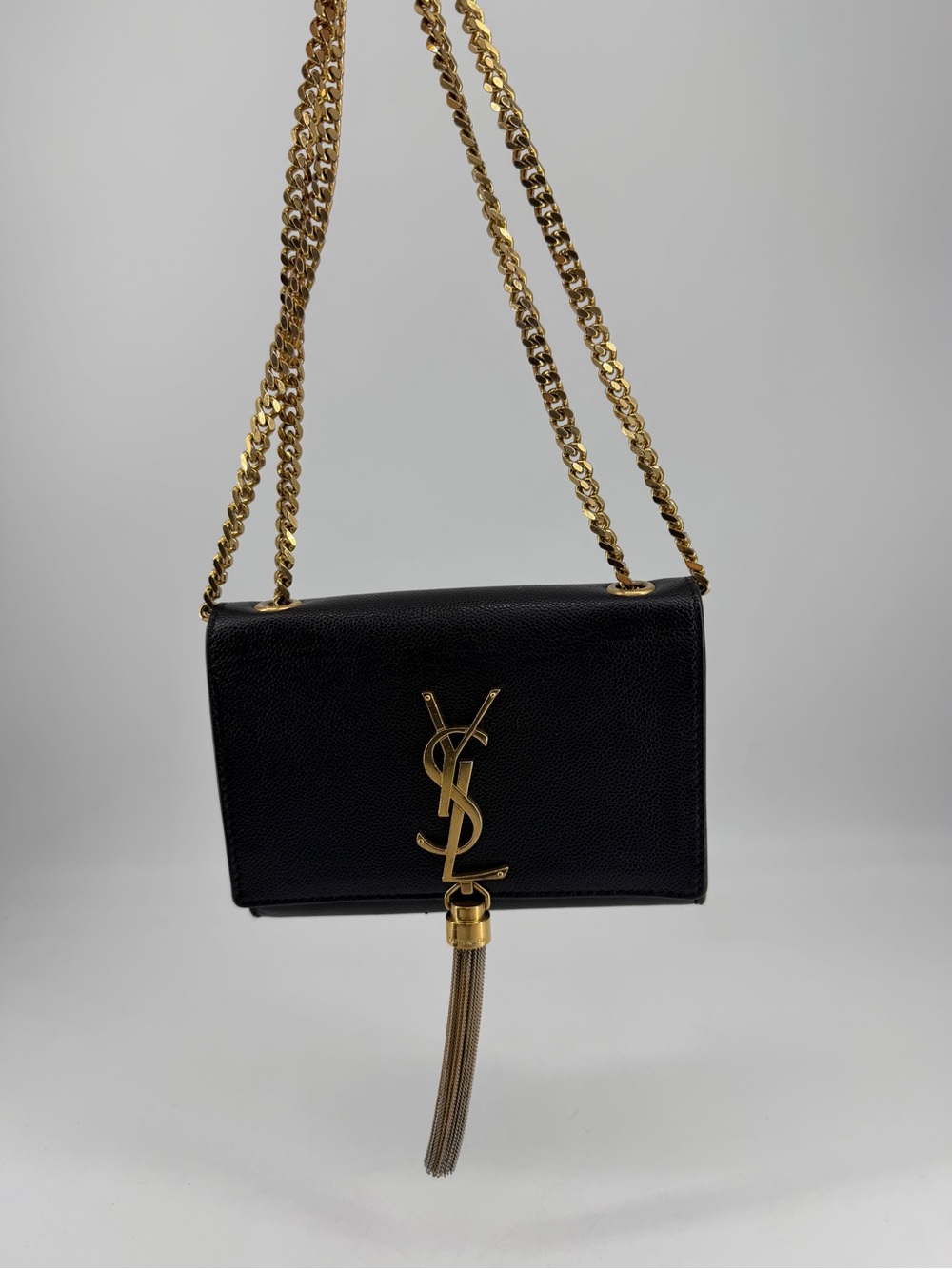 Saint Laurent Kate Monogramme Black with Gold Tassel Bag - Picture 2 of 14